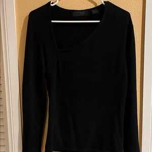 Express Asymmetrical Black Long Sleeve Top